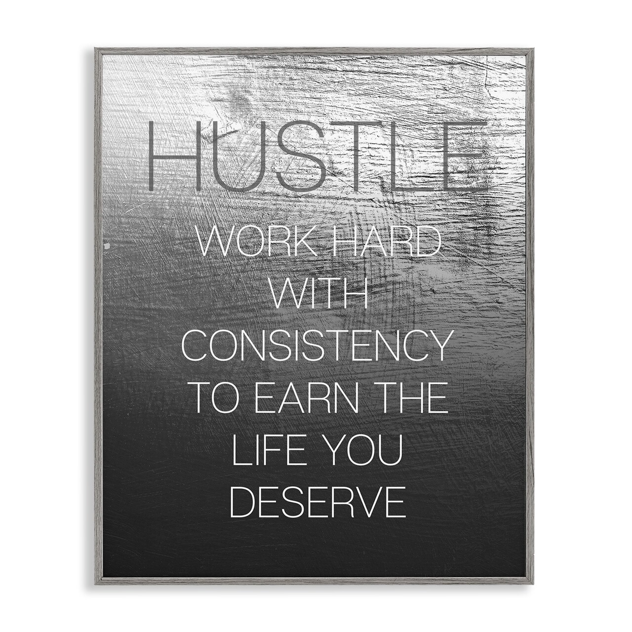 Stupell Industries Hustle Motivational Definition Framed Giclee Wall Art Design by Daphne Polselli